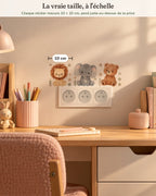 Vraie taille : chaque sticker mesure 10 × 10 cm