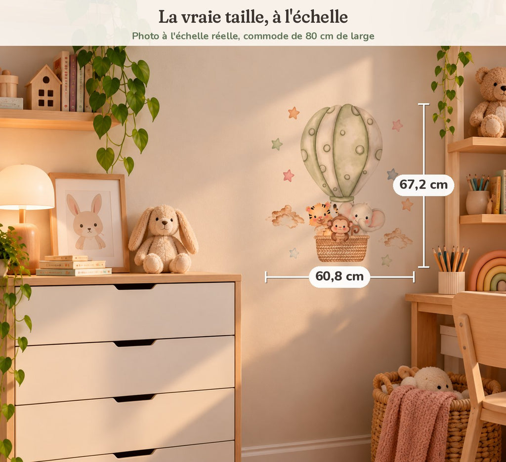 Vraie taille : 60,8 cm de large et 67,2 cm de haut