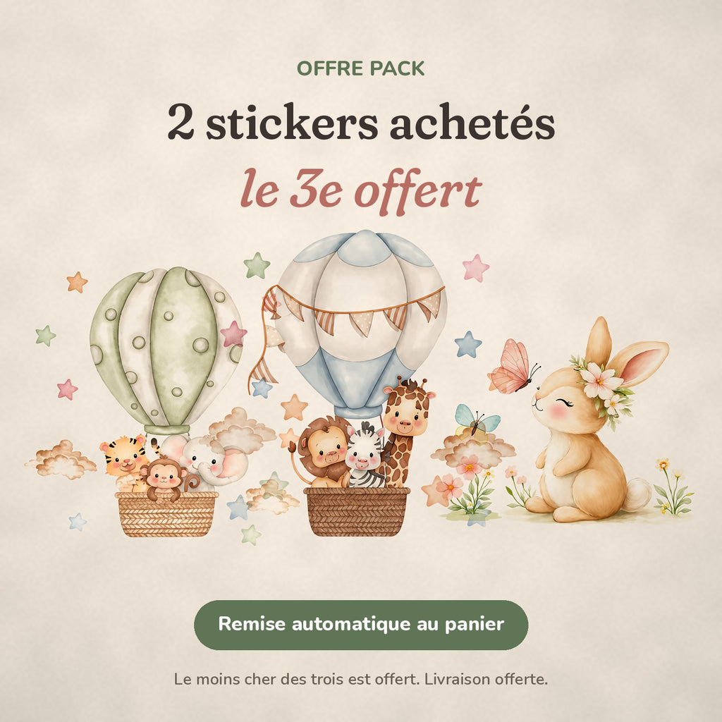 Offre : 2 stickers achetés, le 3e offert