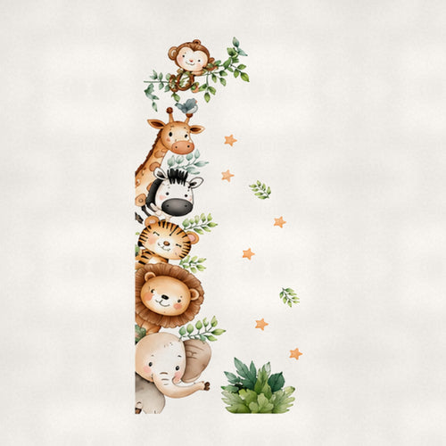 Sticker mural les animaux de la savane cachés, aquarelle
